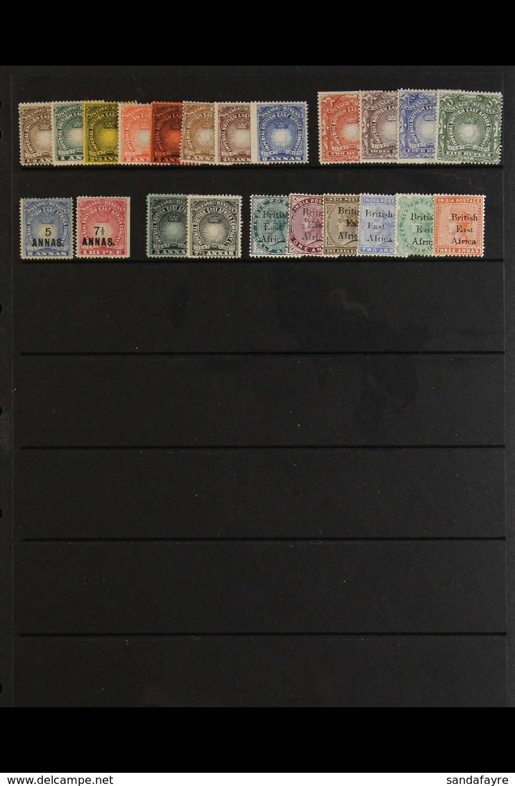 1890-96 MINT COLLECTION 1890-95 Incl. 2r To 5r, 1894 5a On 8a And 7½a On 1r (one Marginal Straight Edge), 1895-96 To 3a  - British East Africa