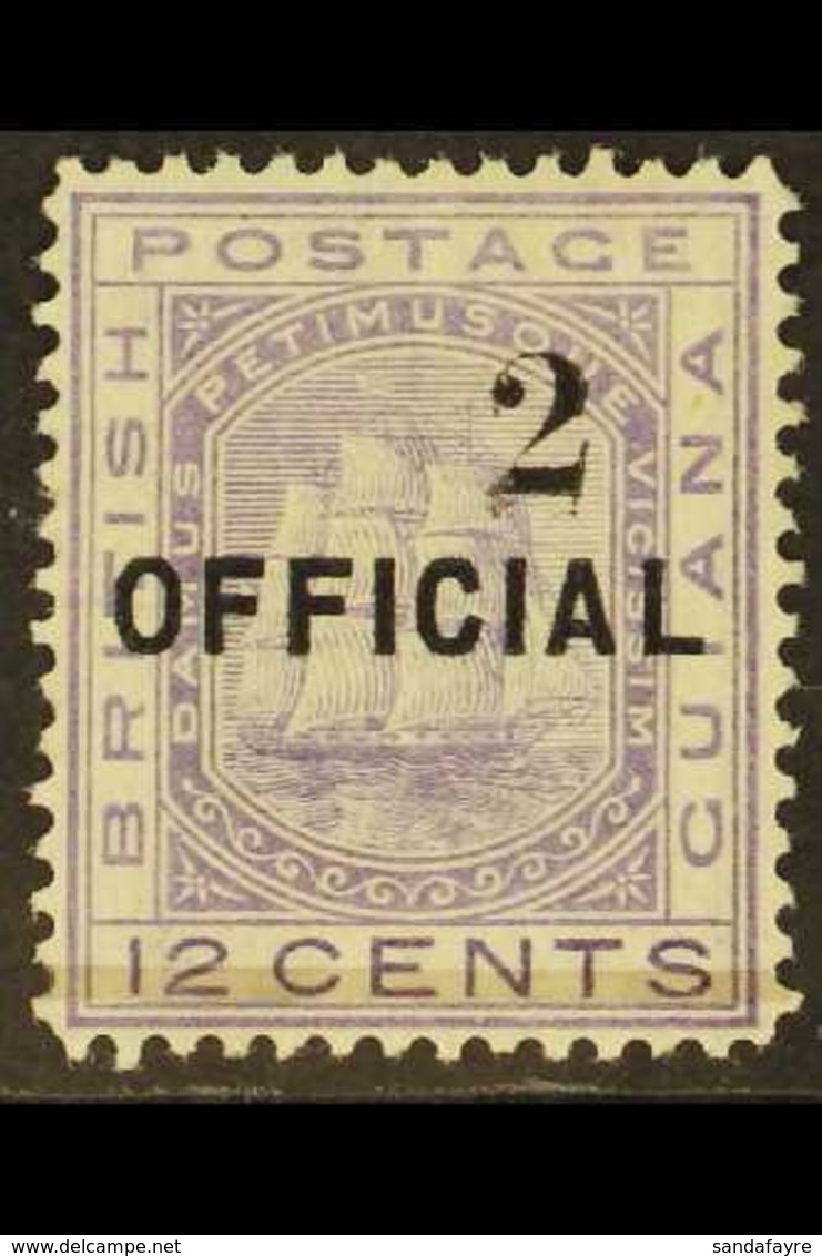 1881 2c On 12c Pale Violet Official, SG 155, Fine Mint. For More Images, Please Visit Http://www.sandafayre.com/itemdeta - Britisch-Guayana (...-1966)