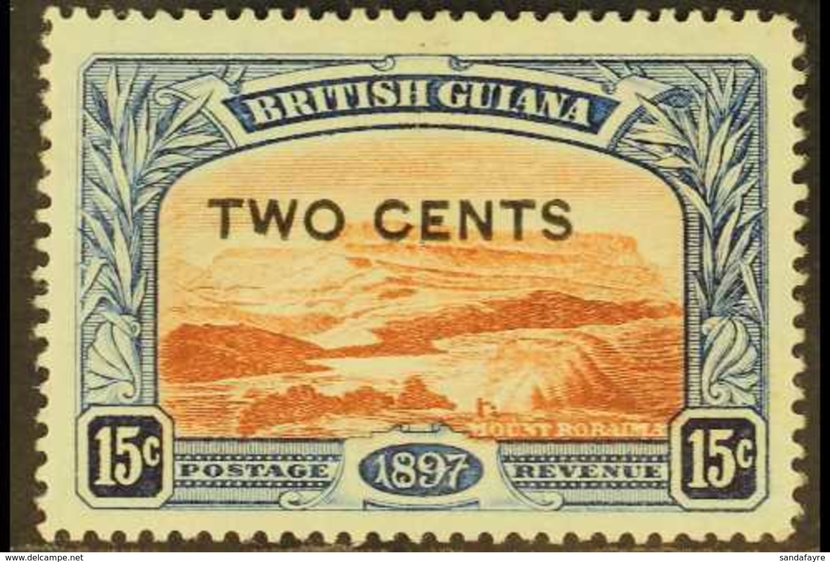 1899 1c On 15c, No Stop After "CENTS", SG 224a, Fine Mint. For More Images, Please Visit Http://www.sandafayre.com/itemd - Guyane Britannique (...-1966)
