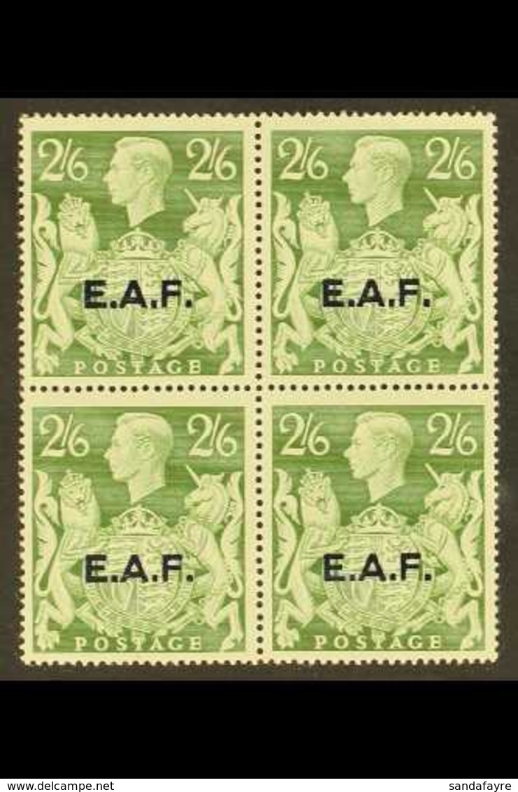 SOMALIA 1943 2s 6d E.A.F. Overprint, SG S9, Very Fine Never Hinged Mint Block Of 4. For More Images, Please Visit Http:/ - Italiaans Oost-Afrika