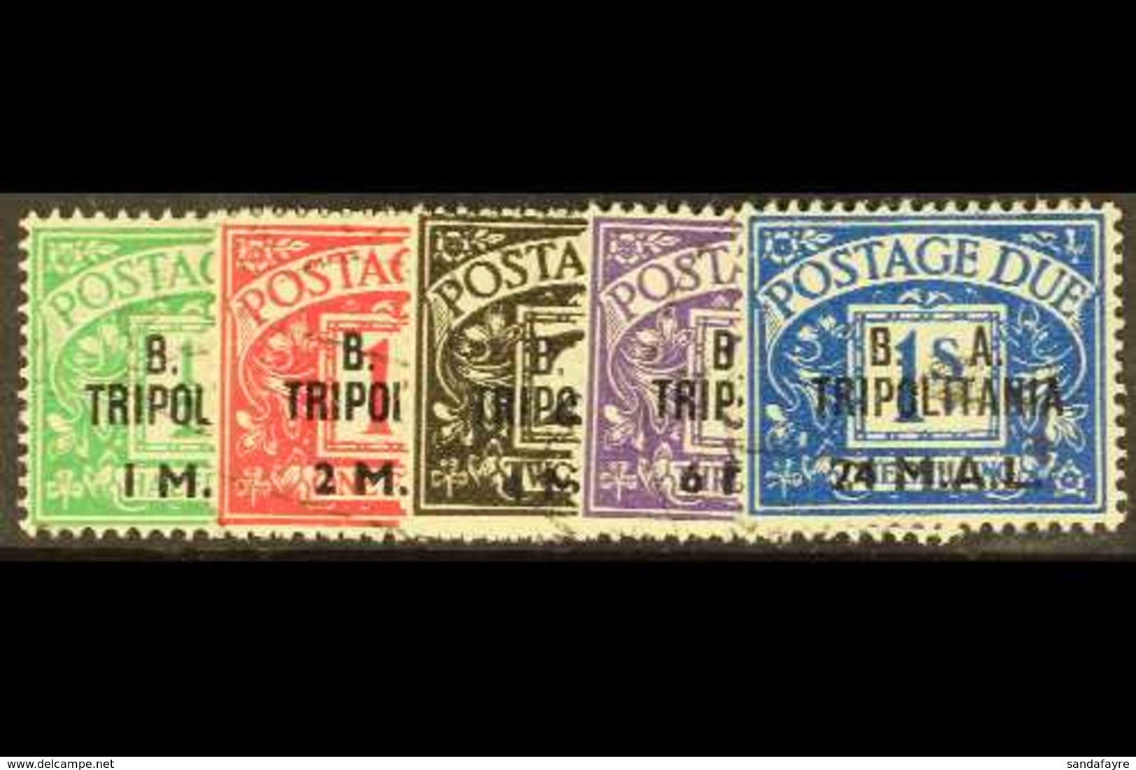 TRIPOLITANIA POSTAGE DUES 1950 B.A. Surch Set, SG TD6/10, Very Fine Used. (5 Stamps) For More Images, Please Visit Http: - Italiaans Oost-Afrika