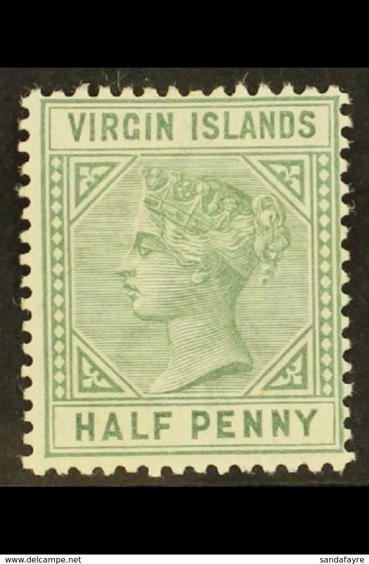 1883 ½d Dull Green, Variety "top Left Triangle Detached", SG 27b, Very Fine Mint. For More Images, Please Visit Http://w - Iles Vièrges Britanniques