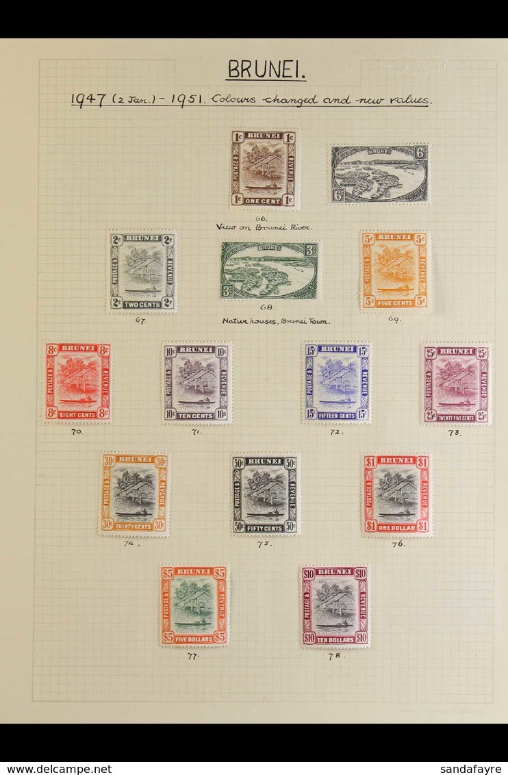 1908-1949 FINE MINT COLLECTION Presented On Album Pages & Includes The 1908-22 Set To $1, 1916 New Colour Set, 1922 Mala - Brunei (...-1984)