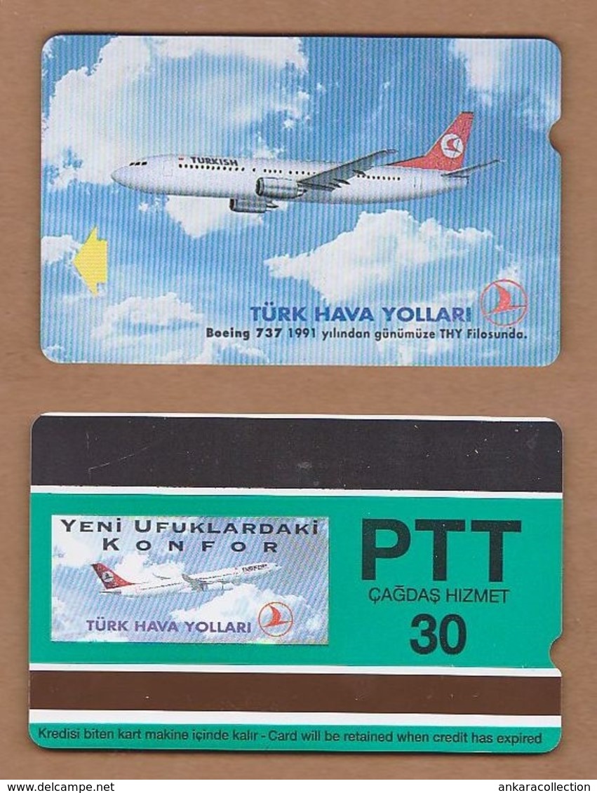 AC - TURK TELECOM PHONECARDS -  BOEING 737 30 CREDITS 19 APRIL 1994 - Avions