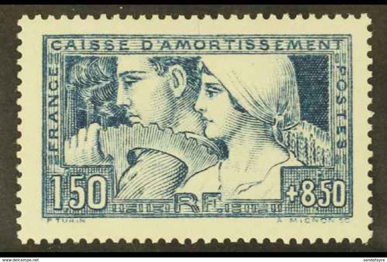 1928 1fr50 + 8fr50 Blue "Le Travail", Type 1, Yv 252, Very Fine Mint.  For More Images, Please Visit Http://www.sandafay - Andere & Zonder Classificatie