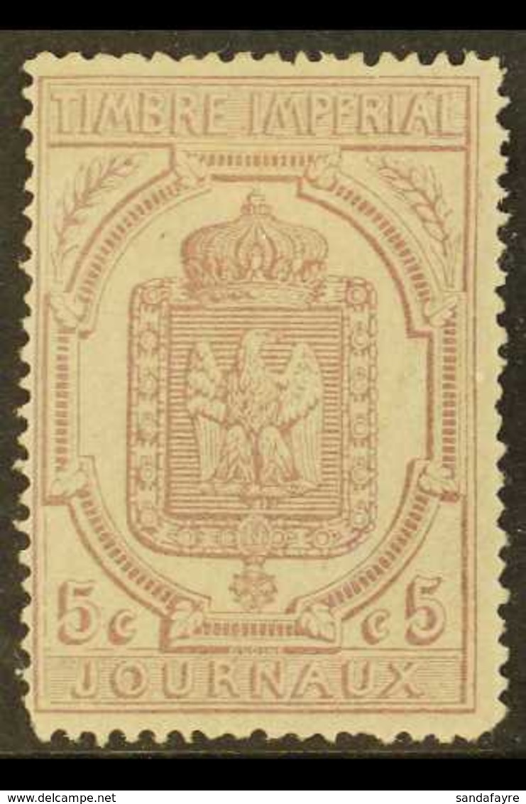 NEWSPAPER STAMPS 1869 5c Lilac, Perf 11½x12½, Yvert 10, Mint With Light Horizontal Corner Crease. An Extremely Scarce St - Other & Unclassified