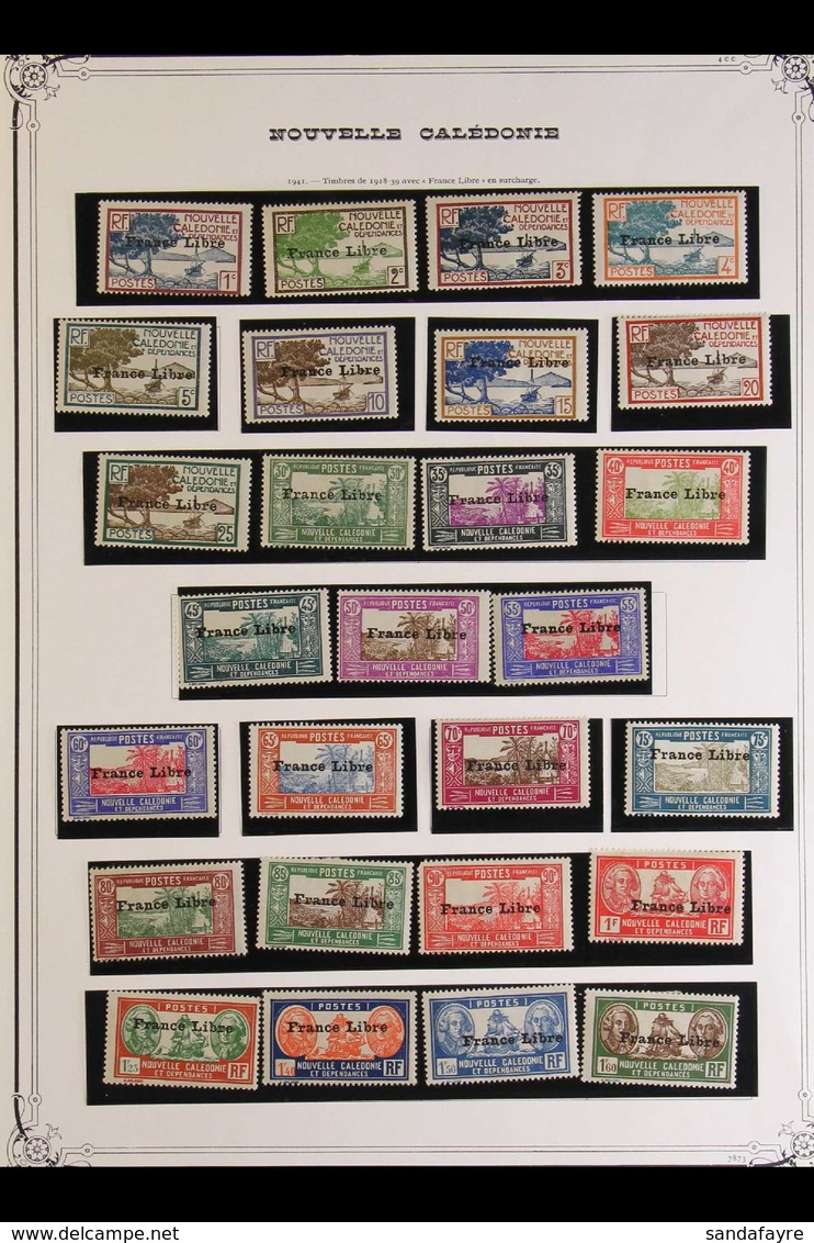 NEW CALEDONIA 1941-1945 FINE MINT A Complete Run Yvert 195 Through To 258 Including The "France Libre" Overprinted Compl - Andere & Zonder Classificatie