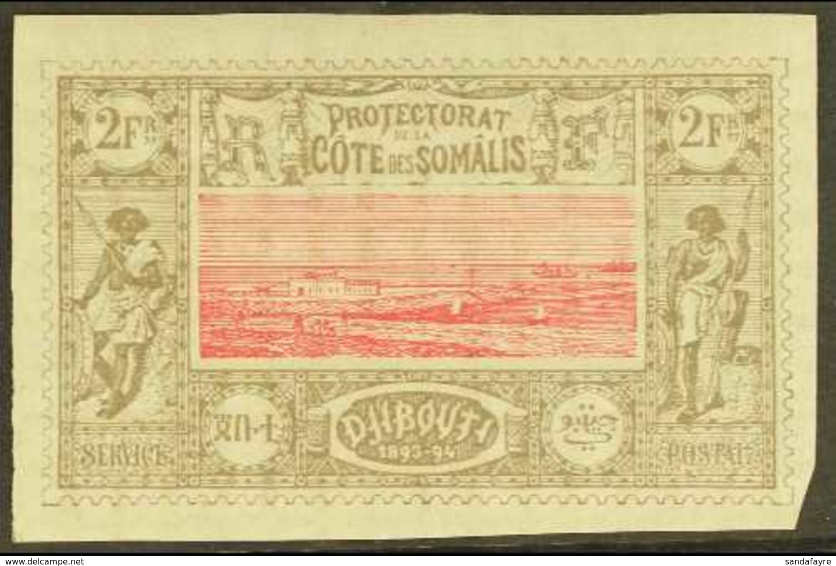 SOMALI COAST DJIBOUTI 1894-1902 2fr Rose And Grey-brown, SG 102, Fine Mint. For More Images, Please Visit Http://www.san - Other & Unclassified