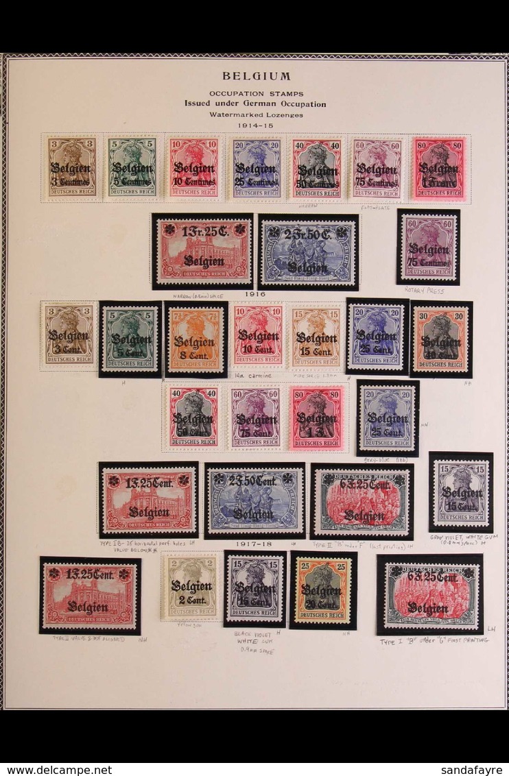 1914-18 GERMAN OCCUPATION OF BELGIUM Very Fine Mint And Used Collection In An Album Including Many Covers And Cards. Wit - Sonstige & Ohne Zuordnung