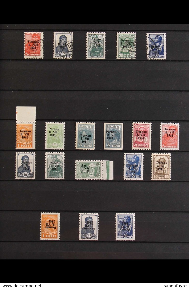 ESTONIA - PERNAU IMPORTANT COLLECTION Of The 1941 Overprinted Soviet Stamps Never Hinged Mint, Used And On Cover. Includ - Andere & Zonder Classificatie