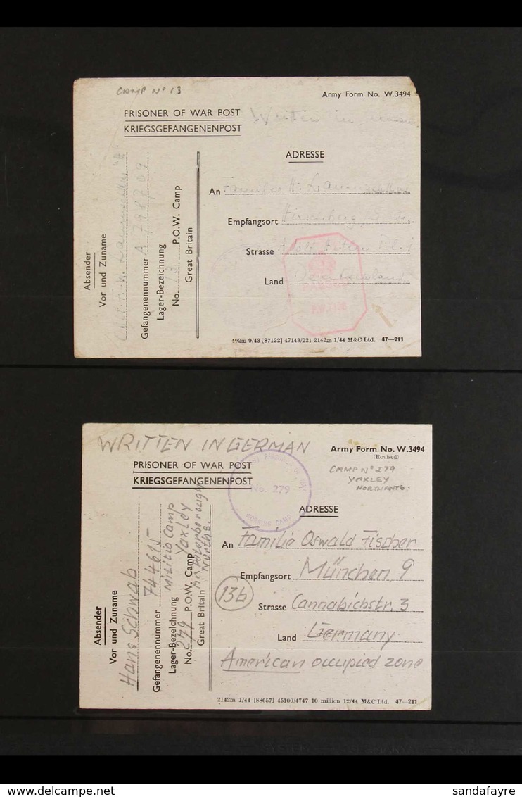 1945-47 WWII PRISONER OF WAR POST A Small Collection Of Censored Covers/cards From A Selection Of P.O.W. Camps In Great  - Autres & Non Classés