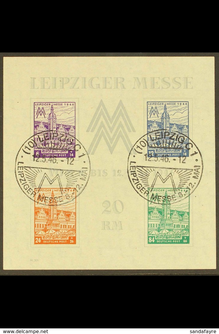 RUSSIAN ZONE WEST SAXONY 1946 Leipzig Fair Miniature Sheet (Mi Block 5, SG MSRD51), With Leipziger Messe Special Cancel. - Other & Unclassified