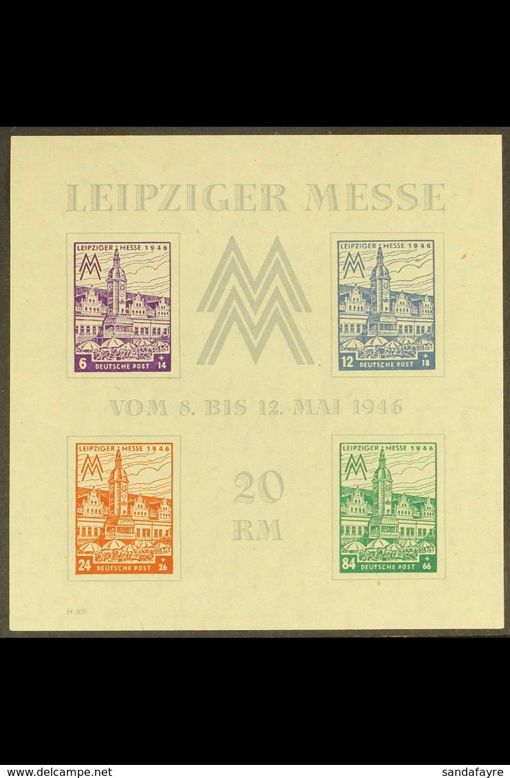 RUSSIAN ZONE WEST SAXONY 1946 Leipzig Fair Miniature Sheet (Mi Block 5Xa, SG MSRD51), Never Hinged Mint. For More Images - Altri & Non Classificati