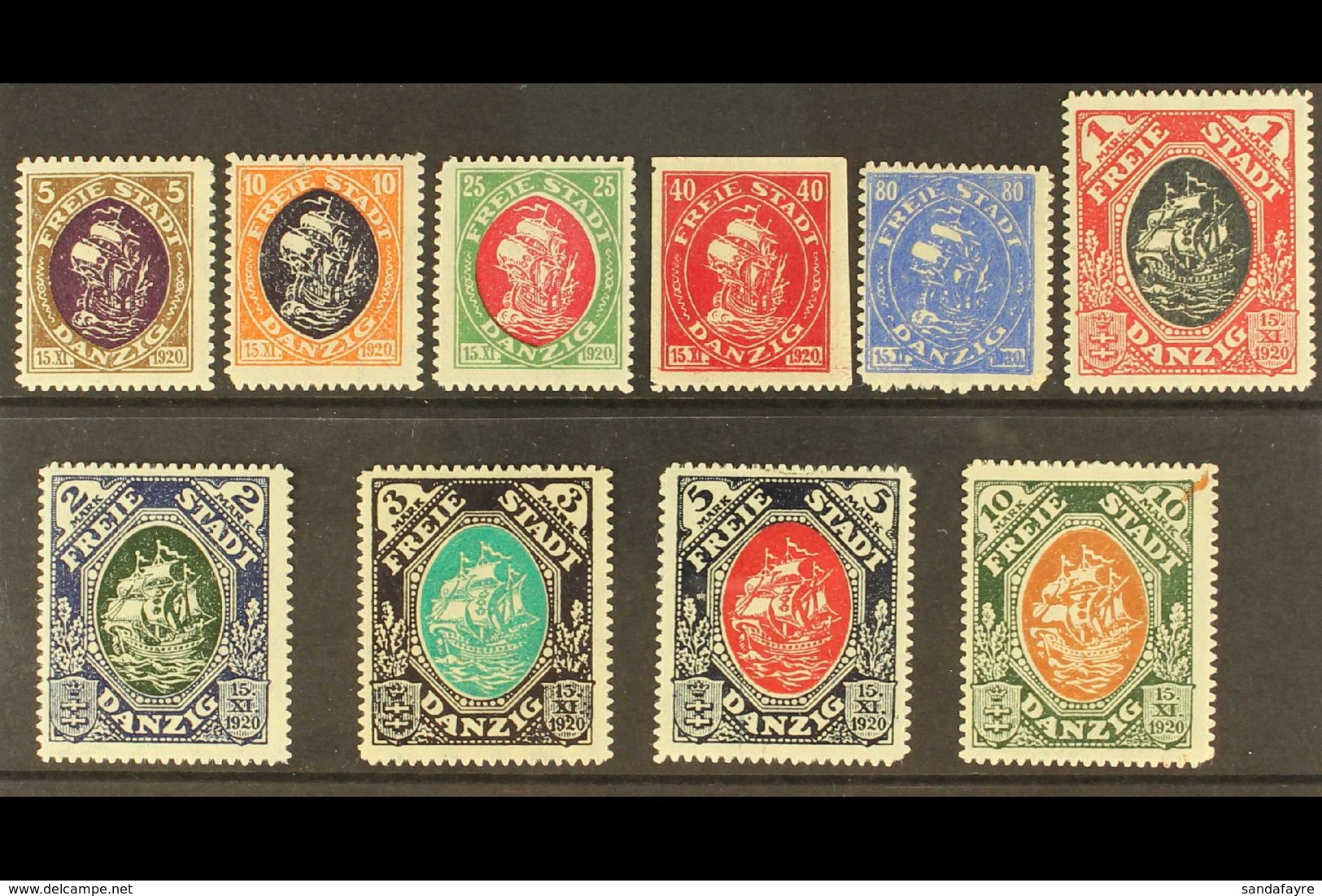 1921 (31 JAN) Zigzag Roulette Complete Set, Michel 53/63, Never Hinged Mint. (10 Stamps) For More Images, Please Visit H - Other & Unclassified