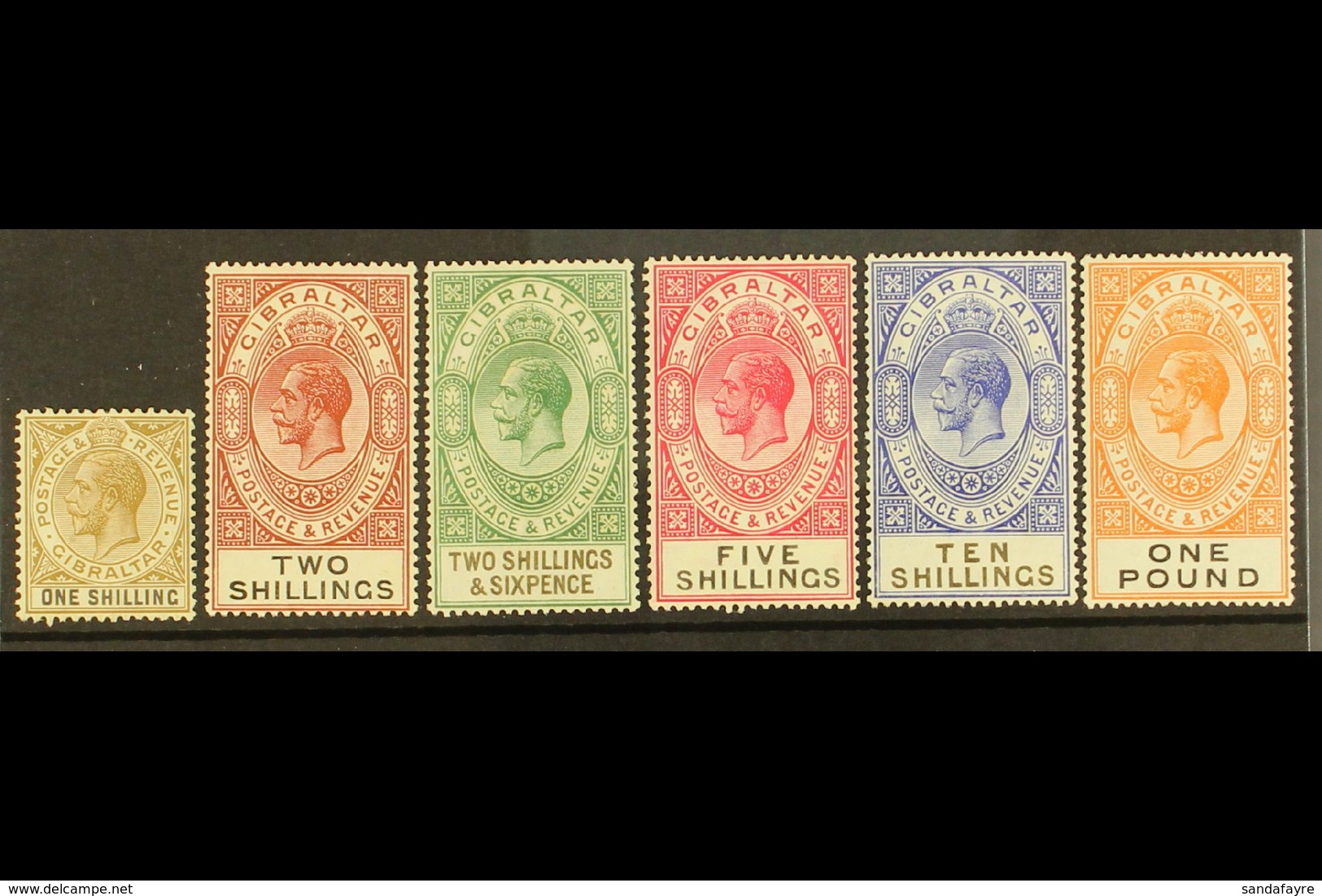1925-32 Definitive Set Complete To £1, SG 102/107, Very Fine Mint. (6 Stamps) For More Images, Please Visit Http://www.s - Gibraltar