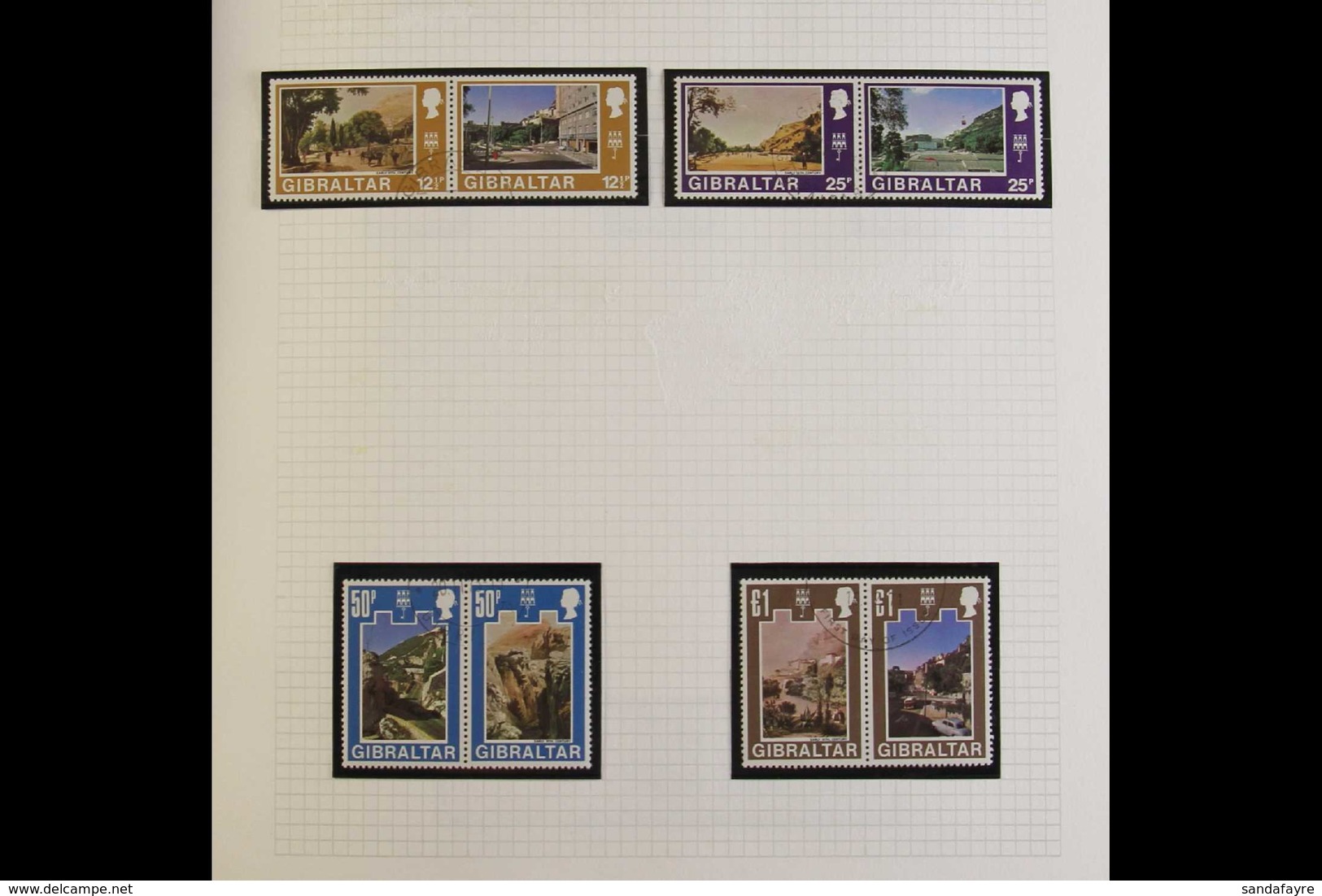 1971-1989 COMPLETE SUPERB CDS USED COLLECTION In Hingeless Mounts In An Album, All Different, Includes 1971 Views Set Pa - Gibraltar