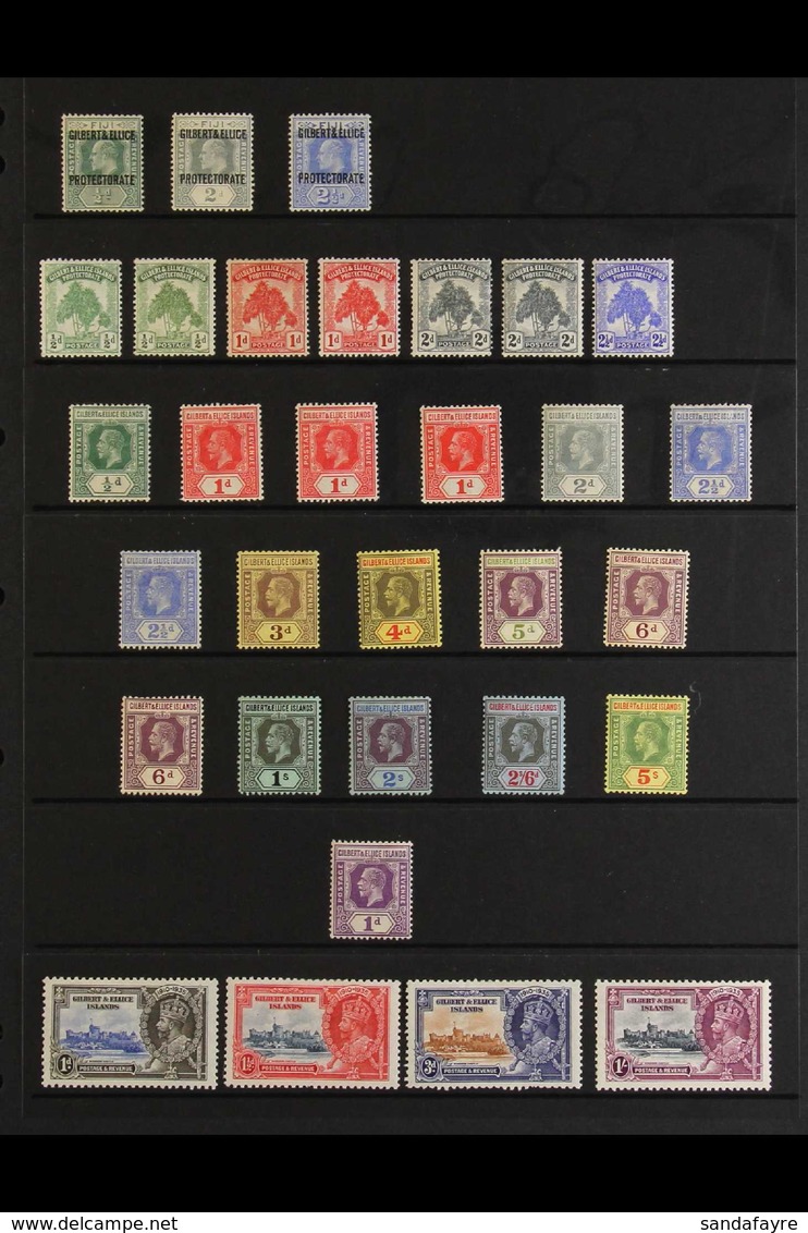 1911-35 OLD TIME MINT COLLECTION Presented On A Stock Page. Includes 1911 Opts To 2d & 2½d, 1911 Pine Set, 1912-24 Set T - Gilbert- Und Ellice-Inseln (...-1979)