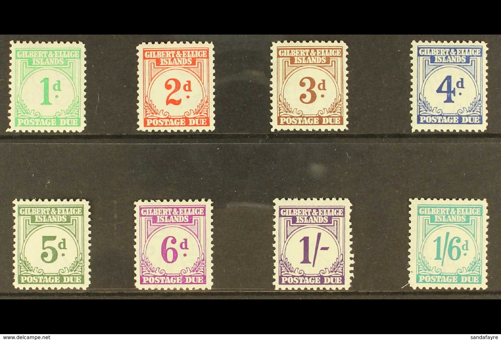 POSTAGE DUE 1940 Complete Set, SG D1/8, Fine Mint (8 Stamps) For More Images, Please Visit Http://www.sandafayre.com/ite - Gilbert- En Ellice-eilanden (...-1979)