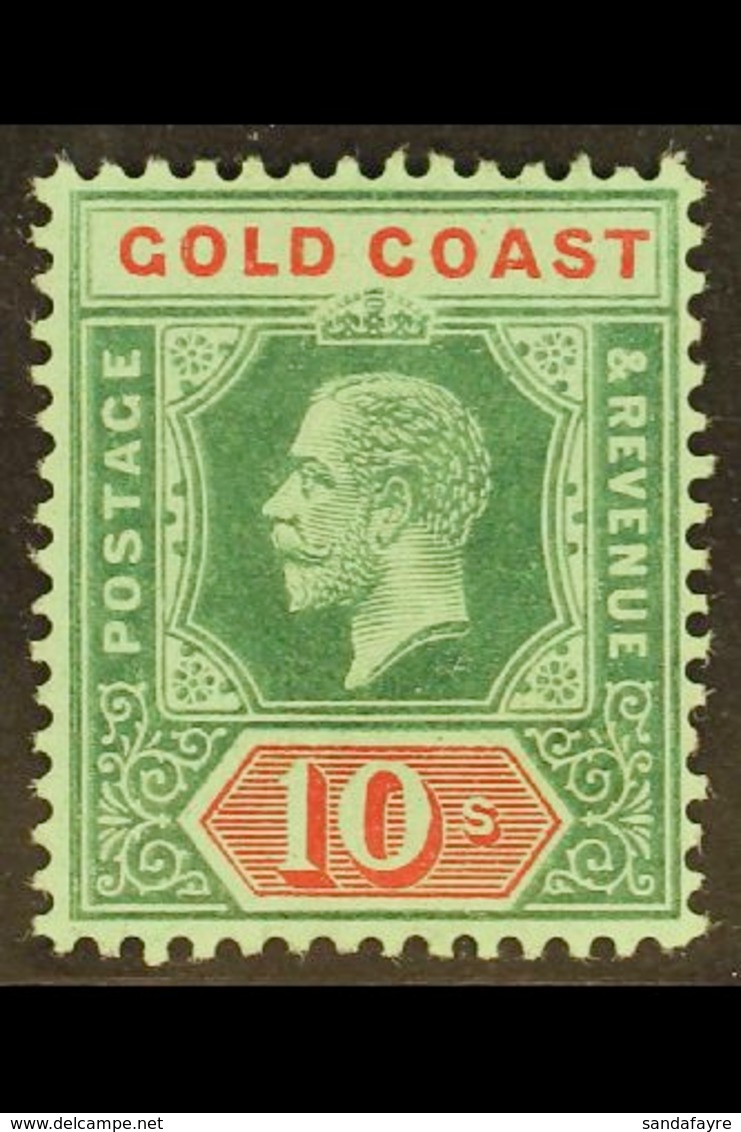 1913-21 10s Green And Red On Green, SG 83, Fine Mint.  For More Images, Please Visit Http://www.sandafayre.com/itemdetai - Costa D'Oro (...-1957)