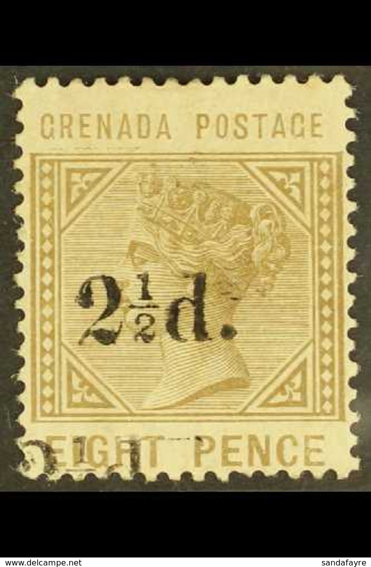 1891 2½d On 8d Grey-brown, Surcharge Double At Foot, SG 47c, Fine Mint.  For More Images, Please Visit Http://www.sandaf - Grenade (...-1974)