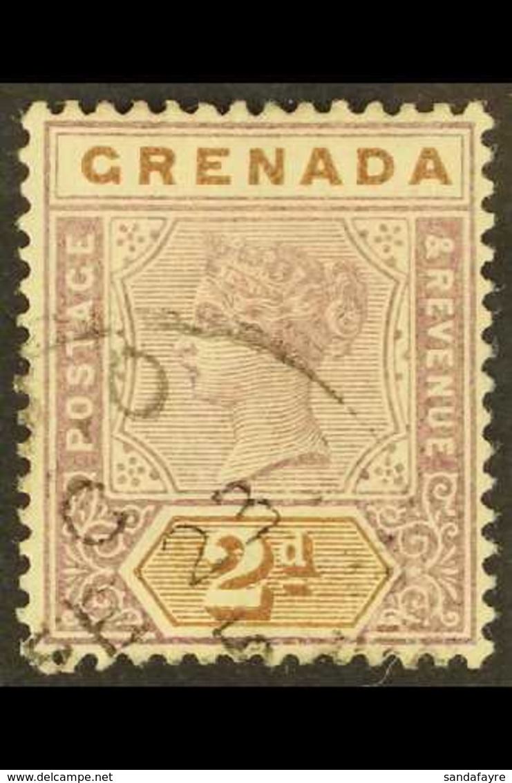 1895-99 2d Mauve And Brown Key Plate, Watermark Reversed, SG 50x, Fine Cds Used. For More Images, Please Visit Http://ww - Grenada (...-1974)