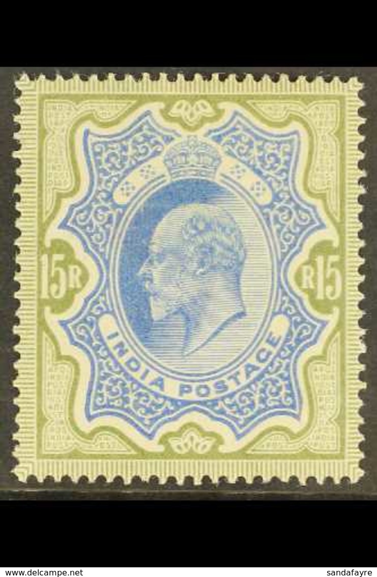 1902 15r Blue And Olive Brown, SG 146, Superb Mint. Lovely Stamp. For More Images, Please Visit Http://www.sandafayre.co - Andere & Zonder Classificatie
