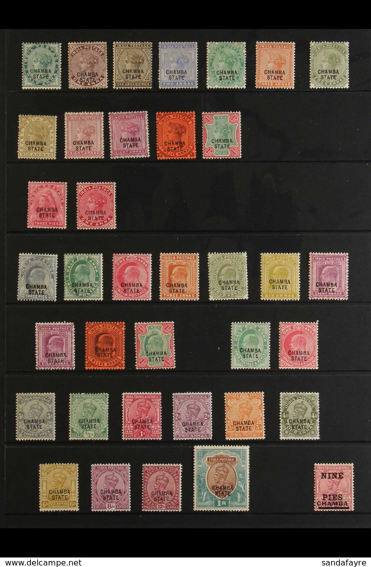 CHAMBA 1887-1947 ATTRACTIVE MINT COLLECTION ON STOCKLEAVES With Ranges Covering Most Values. Can See QV To 1R; KEVII To  - Other & Unclassified