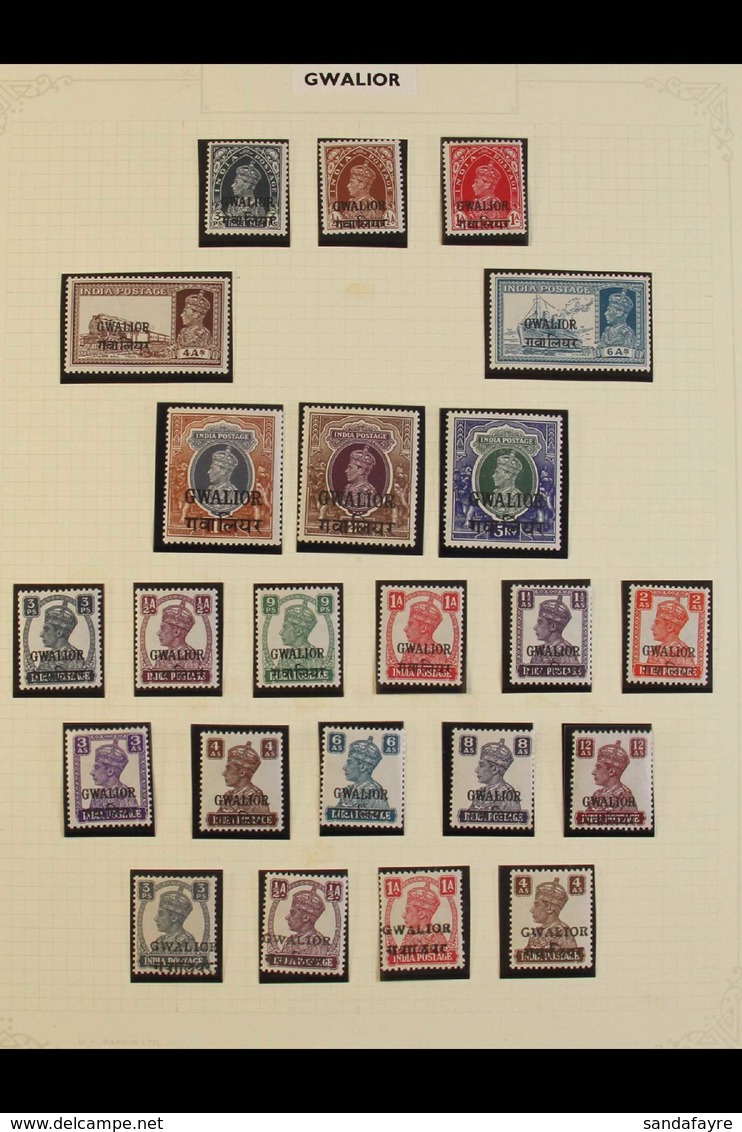 GWALIOR 1938-52 KGVI MINT COLLECTION Presented On Album Pages & Includes 1938-48 Set To 5r (ex 9p & 3a), 1942-45 Set, 19 - Other & Unclassified