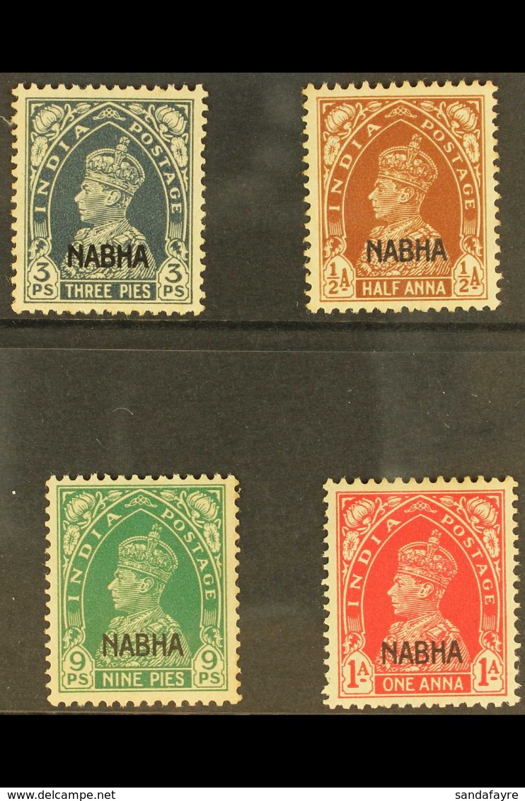 NABHA 1942 KGVI Stamps Of 1937 Overprinted Set, SG 95/98, Never Hinged Mint, Light Gum Toning. (4 Stamps) For More Image - Andere & Zonder Classificatie