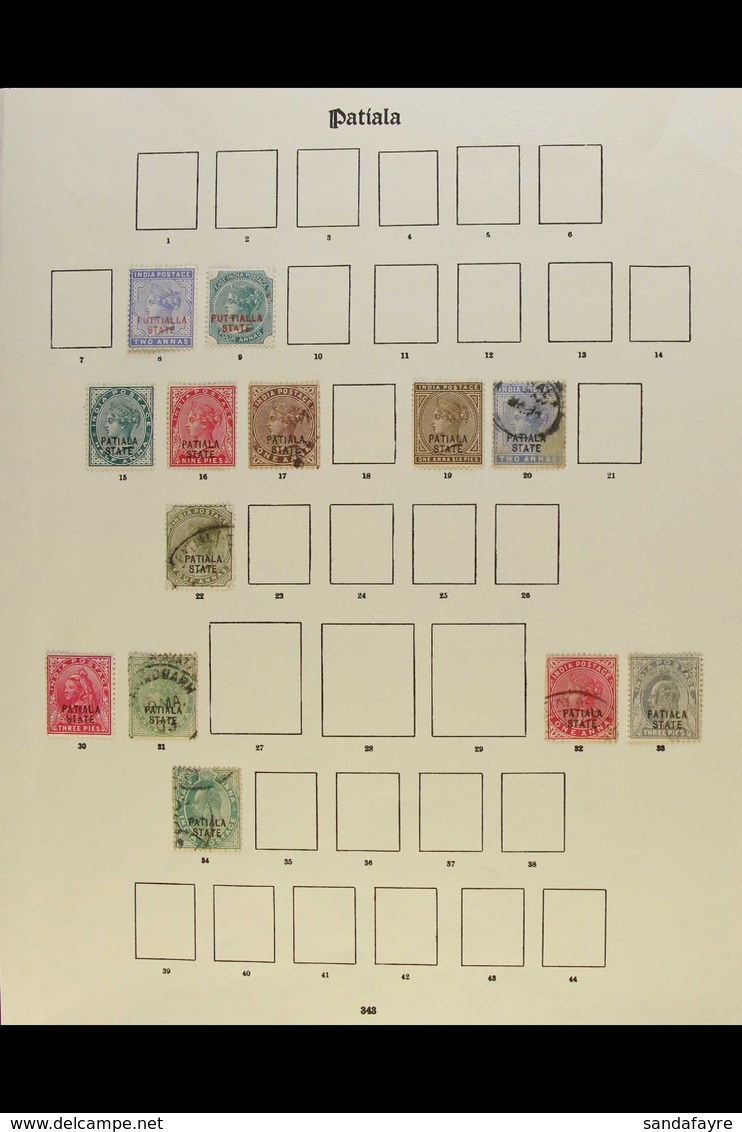 PATIALA 1885-1937. A Most Useful, ALL DIFFERENT Mint & Used Collection With Used Values To 1r & Mint Values To 2r (70+ S - Andere & Zonder Classificatie