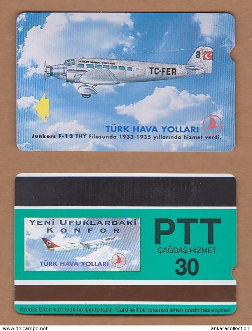 AC - TURK TELECOM PHONECARDS -  JUNKERS F - 13 30 CREDITS 19 APRIL 1994 - Avions