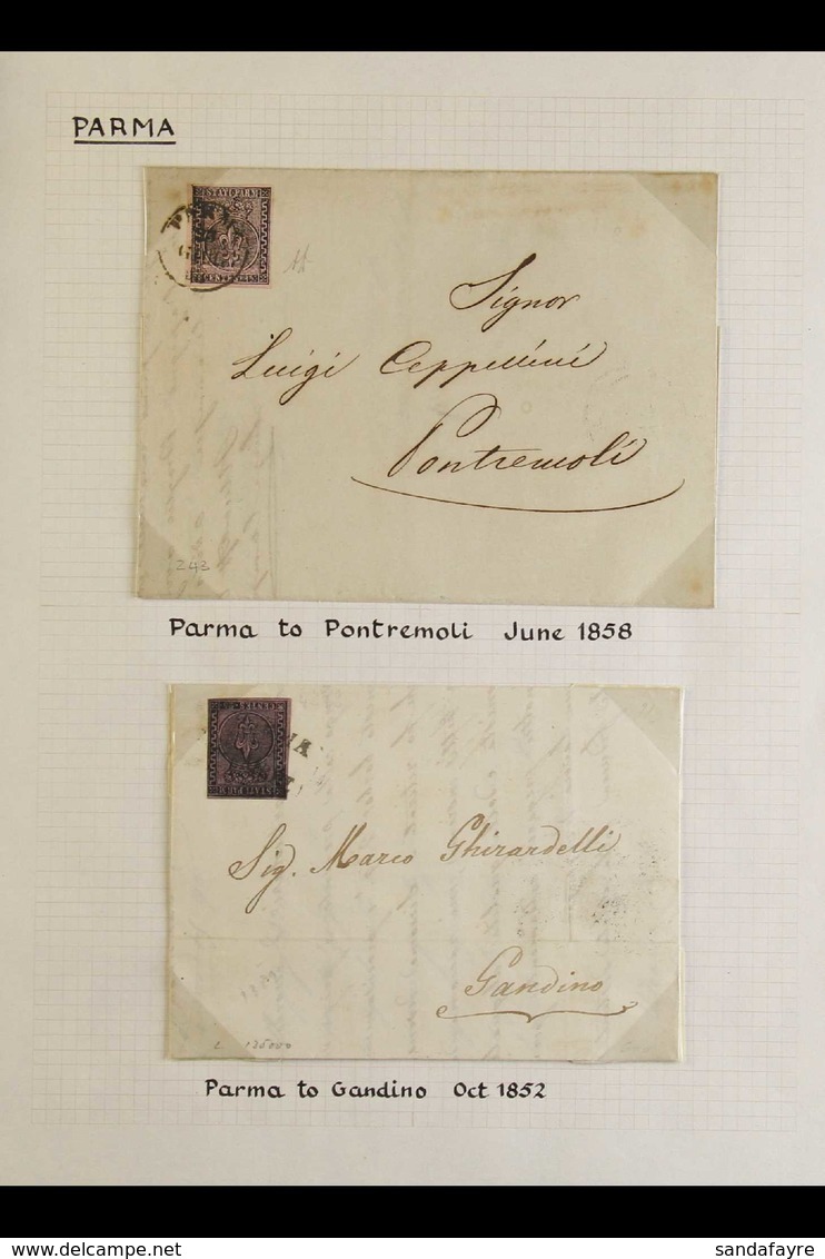 1852 - 1859 FRANKED COVERS Collection Of Covers Including 1852 15c Black On Rose , Sass 3 Superb Used On Cover To Pontre - Zonder Classificatie