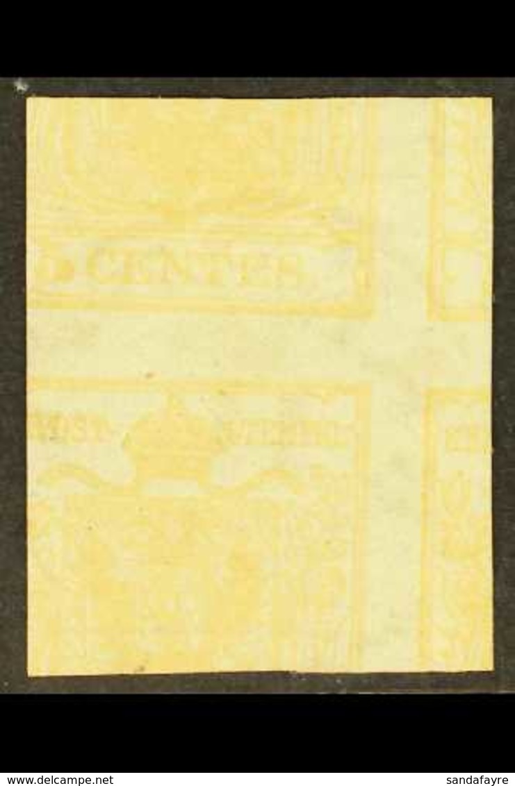 LOMBARDY VENETIA 1851 5c Yellow Ochre, Variety "Upright Off-set On Reverse", Sass 13A, Superb Used. For More Images, Ple - Ohne Zuordnung