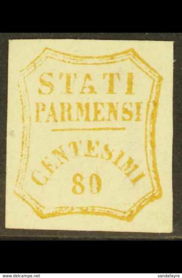 PARMA - PROVISIONAL GOVERNMENT 1859 80c Olive Bistre, Sass 18, Fine Mint No Gum With Good Margins All Round. Shallow Thi - Ohne Zuordnung