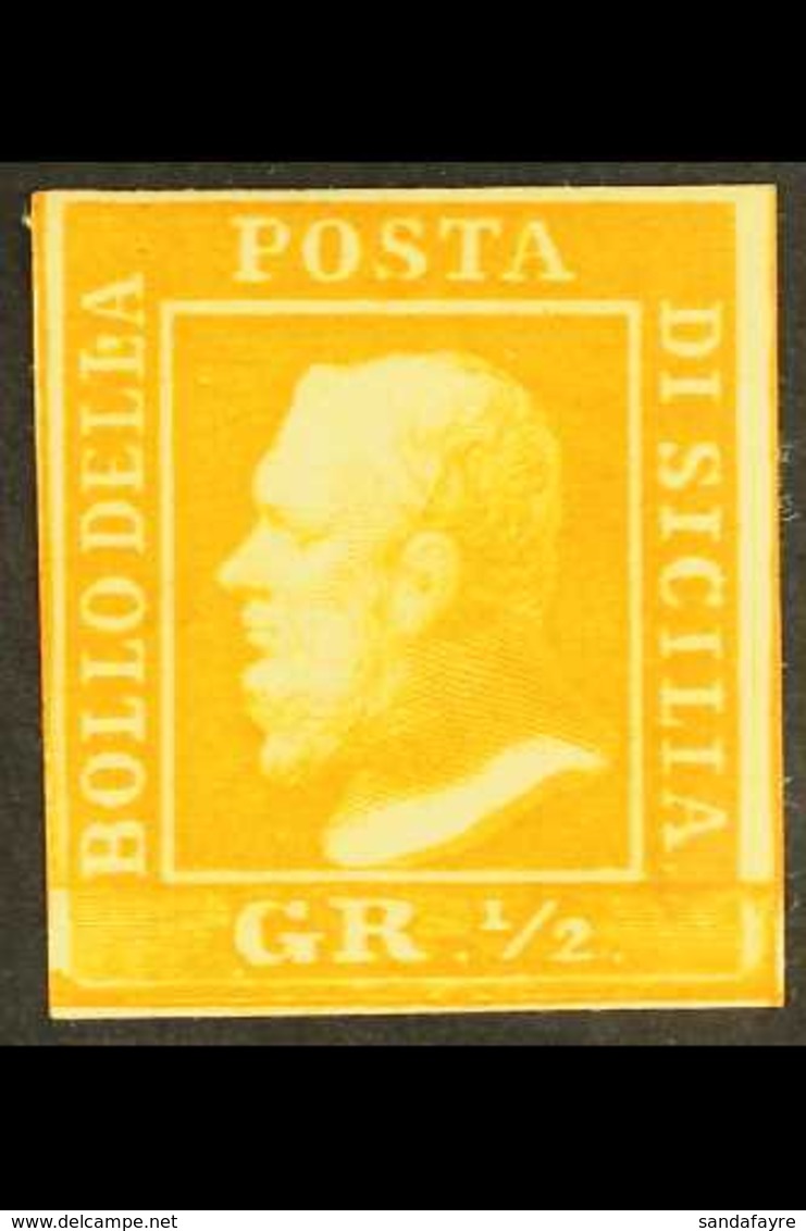 SICILY 1859 ½gr Orange, Pl II, Sass 2, Fine And Fresh Mint Og. Cat €1200 (£1050) For More Images, Please Visit Http://ww - Zonder Classificatie