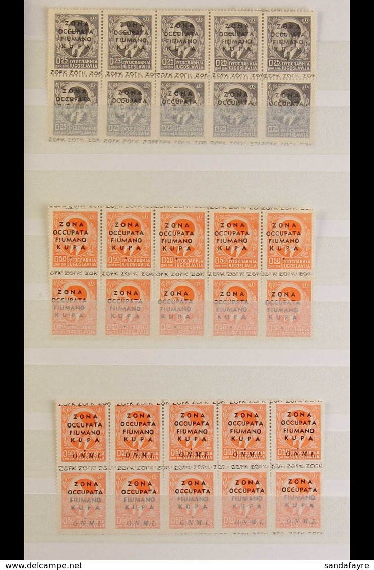 FIUME AND KUPA ZONE Italian Occupation Issues In Never Hinged Mint BLOCKS OF TEN With 1941 25d And 50p Opts, SG 1/2, 194 - Other & Unclassified