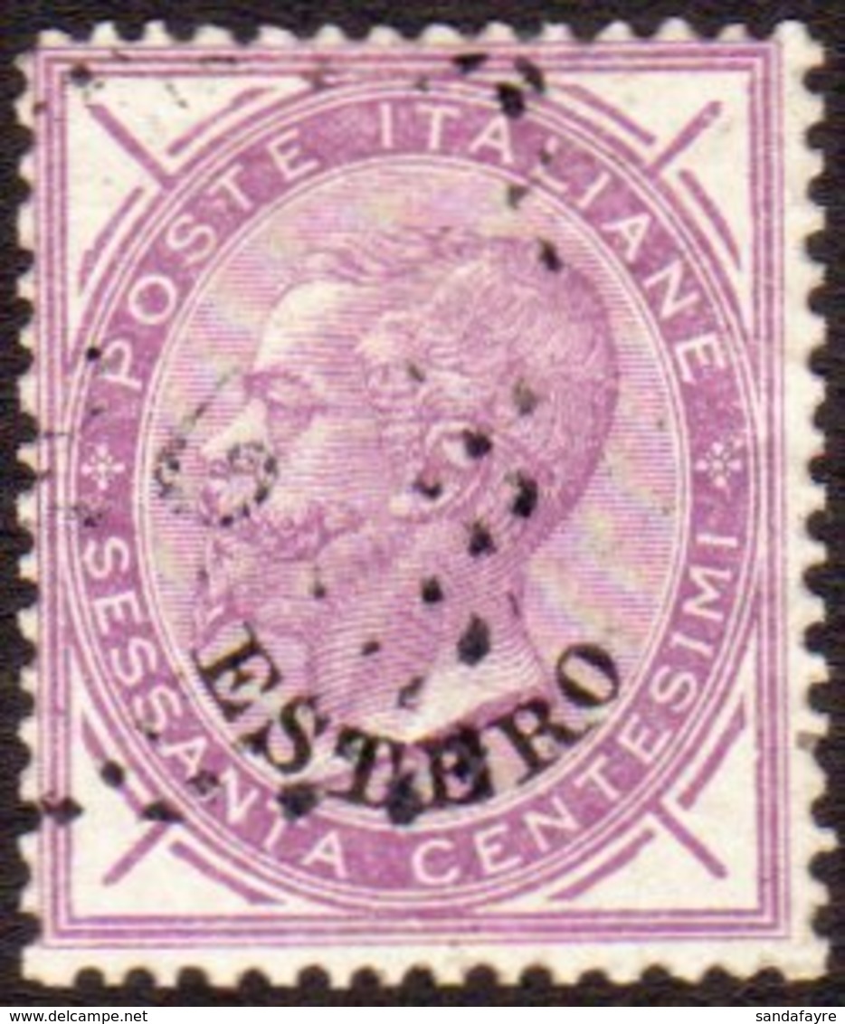 LEVANT - GENERAL ISSUES 1874 60c Lilac, Sass 8, Fine Used With Neat Light Cancel. Cat €400 (£340) For More Images, Pleas - Sonstige & Ohne Zuordnung
