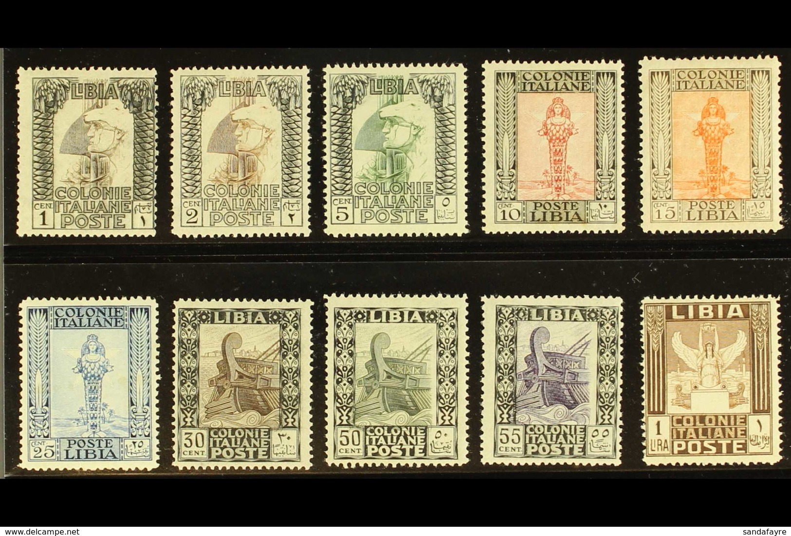 LIBYA 1924-29 Pictorials Perf 14 Complete Set (Sassone 44/53, SG 47-58), Fine Mint, The Key 55c Expertized A. Diena, Ver - Autres & Non Classés
