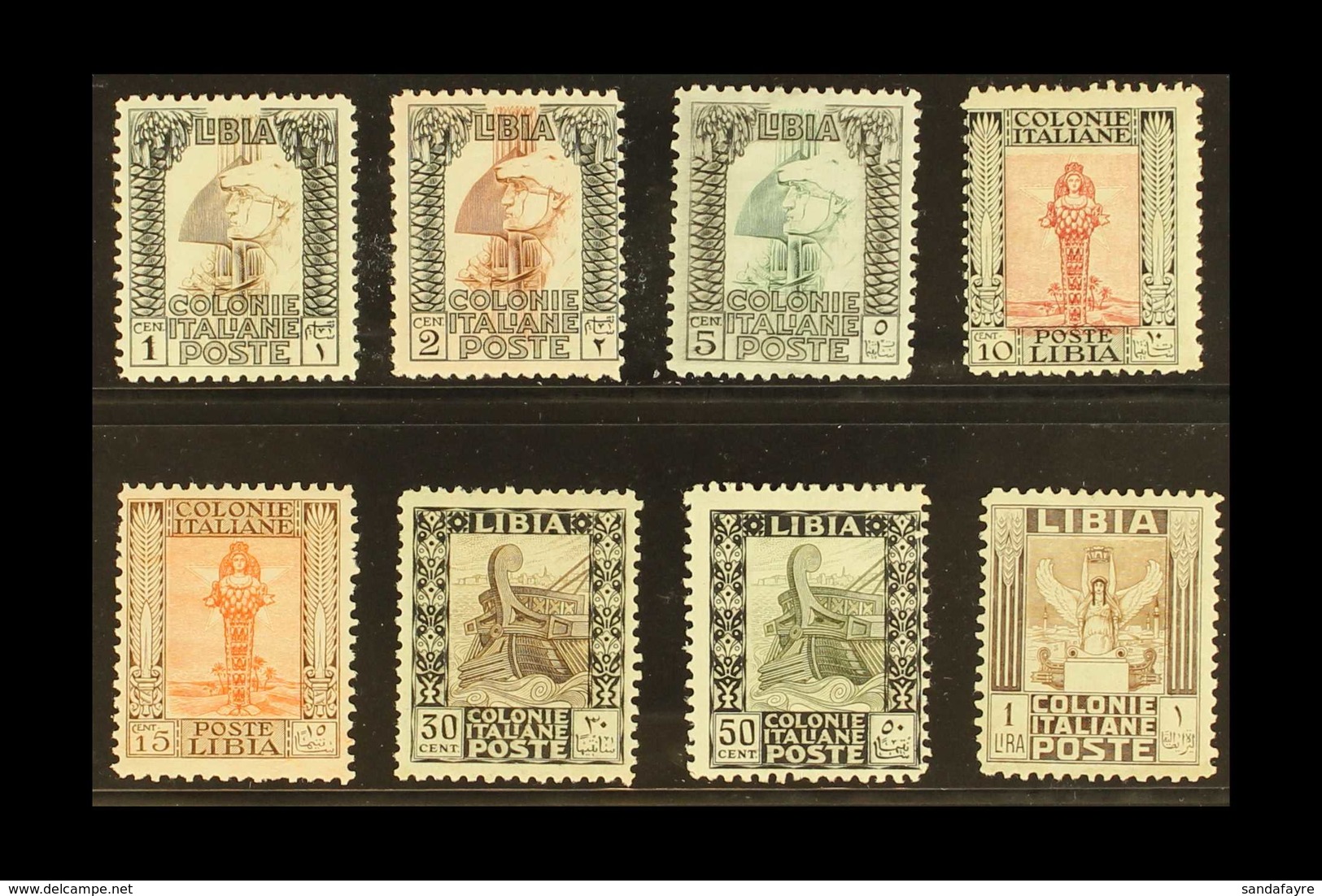LIBYA 1926-30 Pictorials Perf 11 Complete Set (Sassone 58/65, SG 47a/58a), Fine Mint, Very Fresh & Scarce. (8 Stamps) Fo - Other & Unclassified