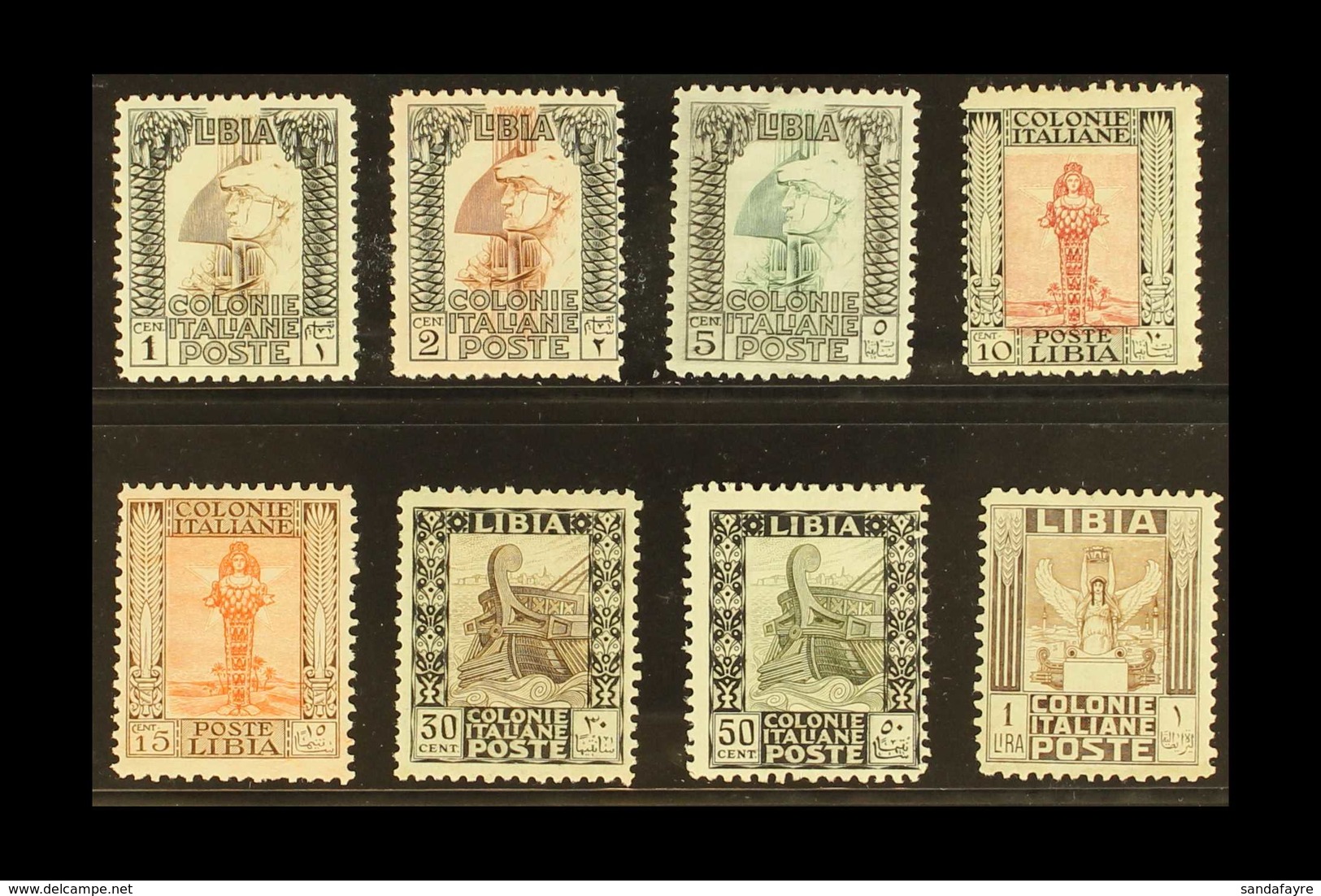 LIBYA 1926-30 Pictorials Perf 11 Complete Set (Sassone 58/65, SG 47a/58a), Fine Mint, Very Fresh & Scarce. (8 Stamps) Fo - Andere & Zonder Classificatie