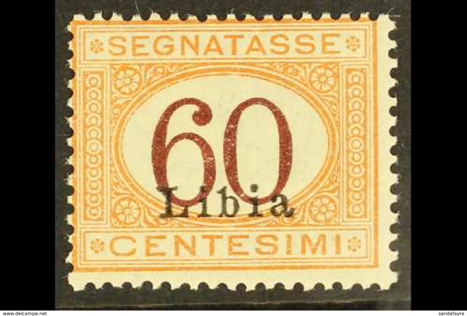 LIBYA POSTAGE DUE 1925 60c Brown & Orange (Sassone 11, SG D24), Never Hinged Mint, Very Fresh. For More Images, Please V - Other & Unclassified