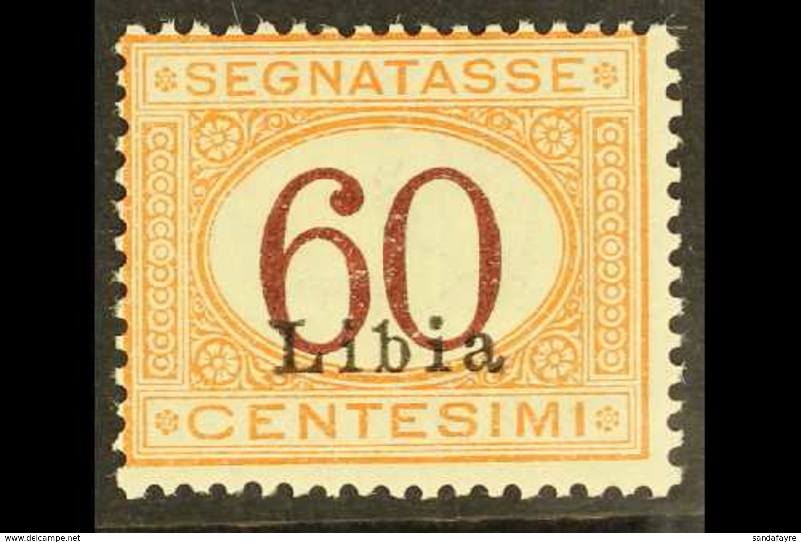 LIBYA POSTAGE DUE 1925 60c Brown & Orange (Sassone 11, SG D24), Never Hinged Mint, Very Fresh. For More Images, Please V - Andere & Zonder Classificatie
