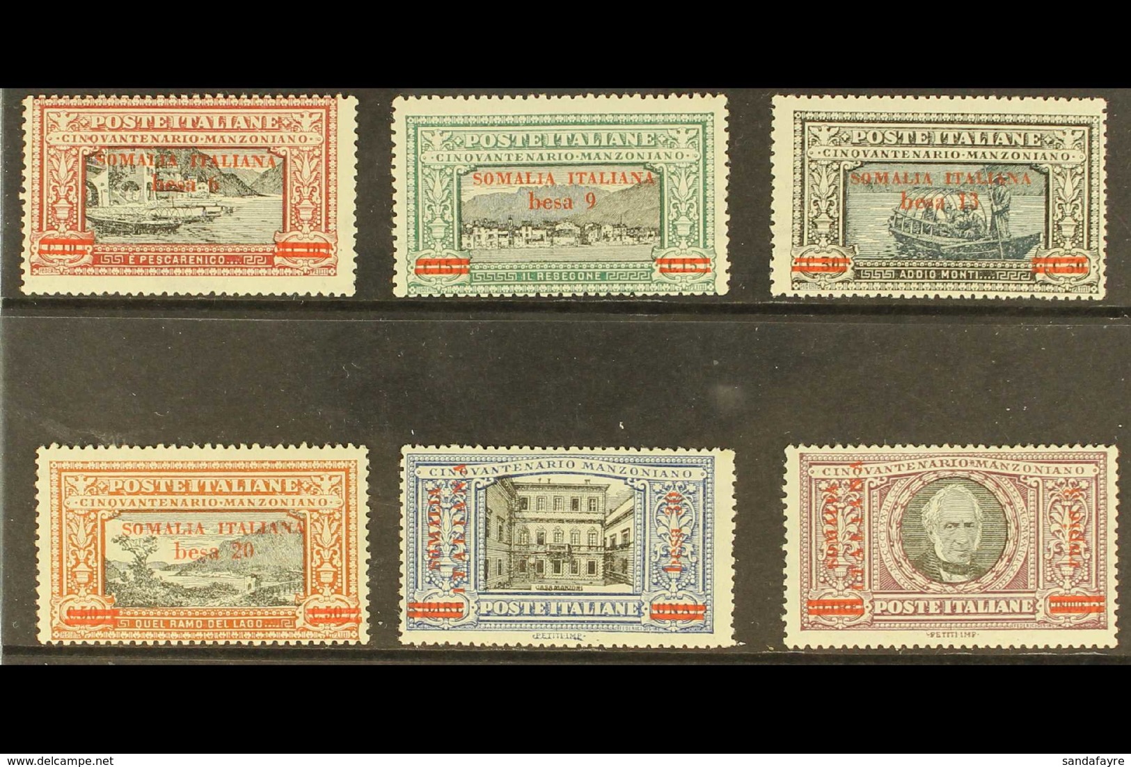 SOMALIA 1924 Manzoni Overprints Complete Set (Sassone 55/60, SG 54/59), Never Hinged Mint, Fresh & Scarce. (6 Stamps) Fo - Andere & Zonder Classificatie