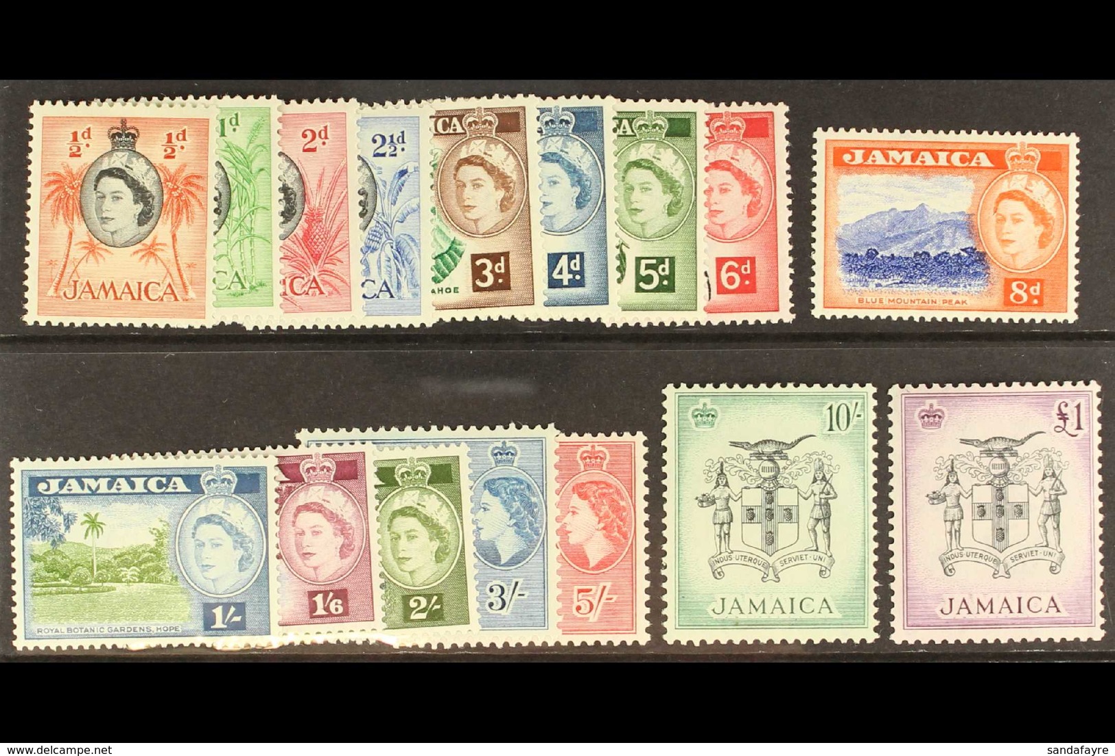 1956-58 Complete Definitive Set, SG 159/174, Never Hinged Mint. (16 Stamps) For More Images, Please Visit Http://www.san - Giamaica (...-1961)