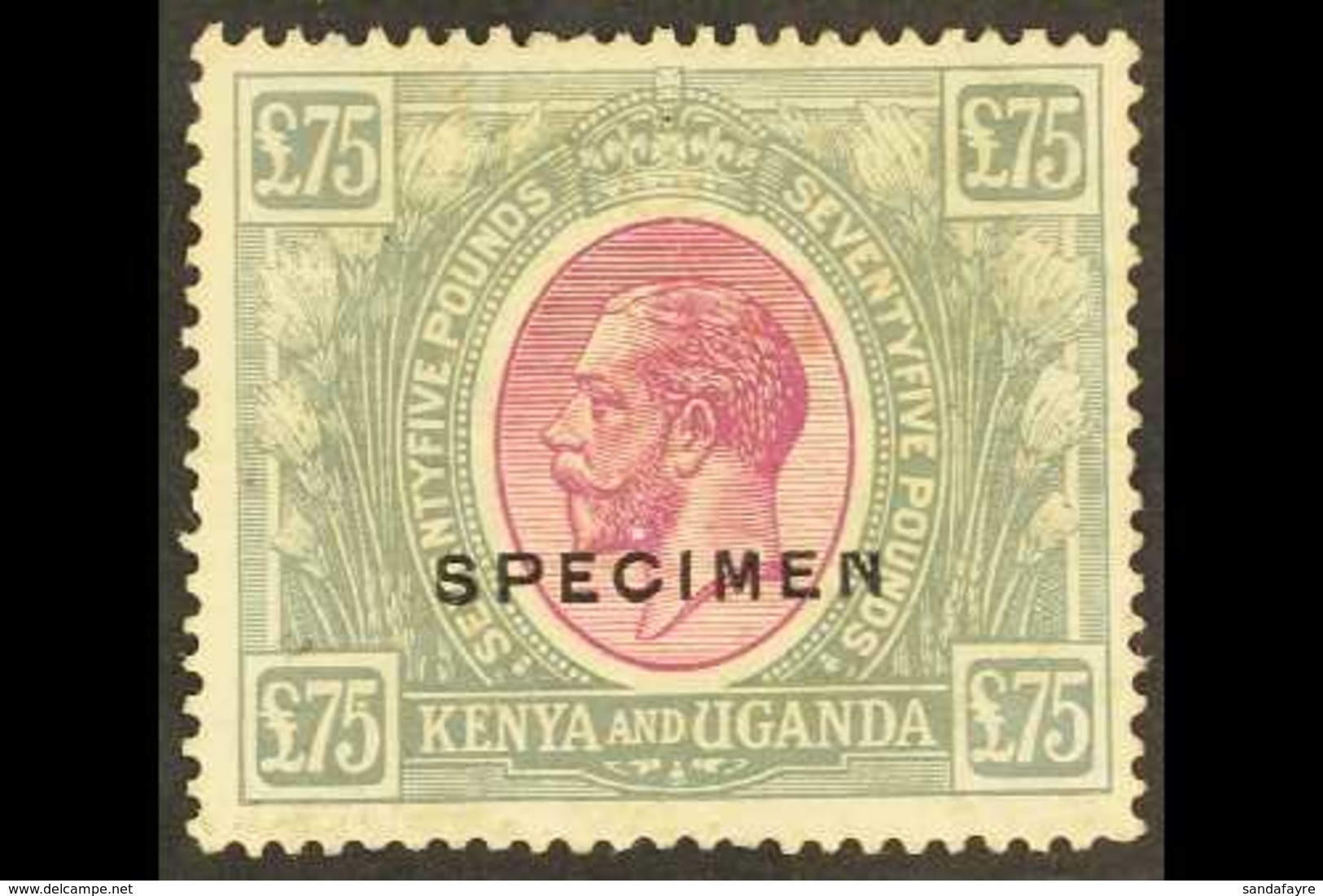 1922-27 £75 Purple And Grey Overprinted "SPECIMEN", SG 104s, Mint Large Part OG, With An Imperceptible Diagonal Crease.  - Vide