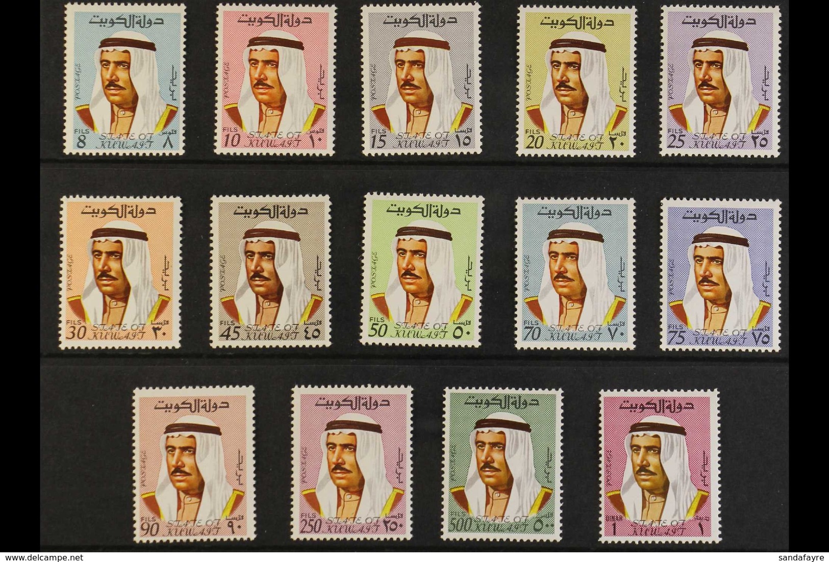 1969-74 Amir Sheikh Sabah Complete Set, SG 457/70, Fine Never Hinged Mint, Fresh. (14 Stamps) For More Images, Please Vi - Koeweit