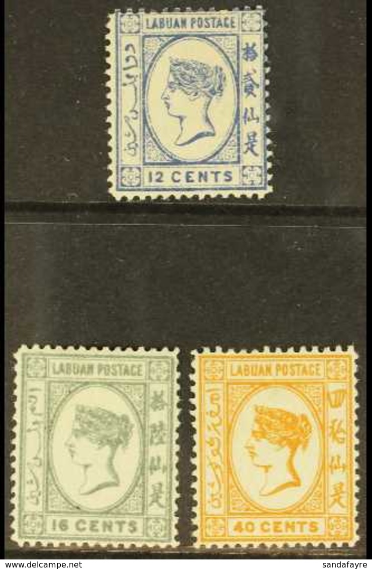 1894 Litho 12c, 16c And 40c, SG 55/57, Fine Mint. (3 Stamps) For More Images, Please Visit Http://www.sandafayre.com/ite - North Borneo (...-1963)