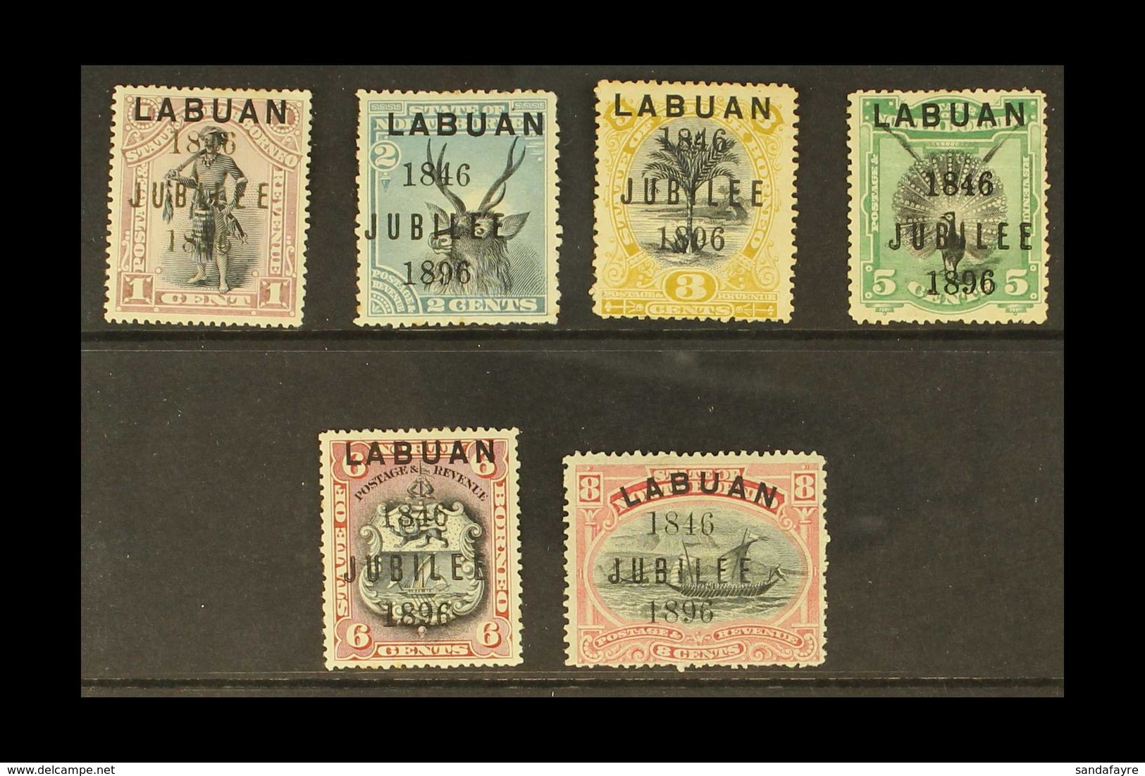 1896 Jubilee Set, SG 83/88, Mainly Good To Fine Mint, The 1c With Unusually Pale Overprint. (6 Stamps) For More Images,  - Noord Borneo (...-1963)