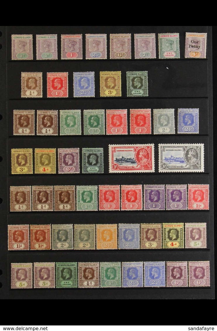 1890-1949 FINE MINT COLLECTION. A Most Useful, Fine Mint Collection Presented On A Pair Of Stock Pages With A Selection  - Leeward  Islands