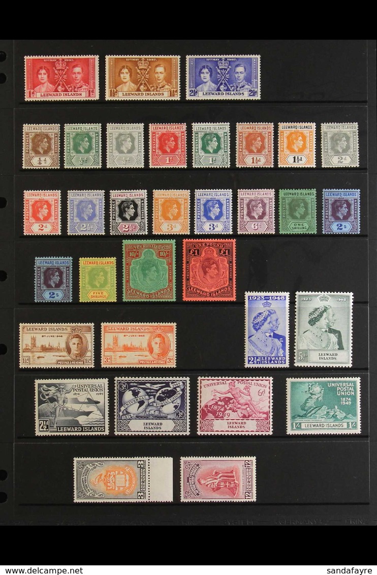 1937-52 KGVI MINT COLLECTION A Complete "Basic" Run From The 1937 Coronation To The 1951 BWI University Issue, SG 92/124 - Leeward  Islands